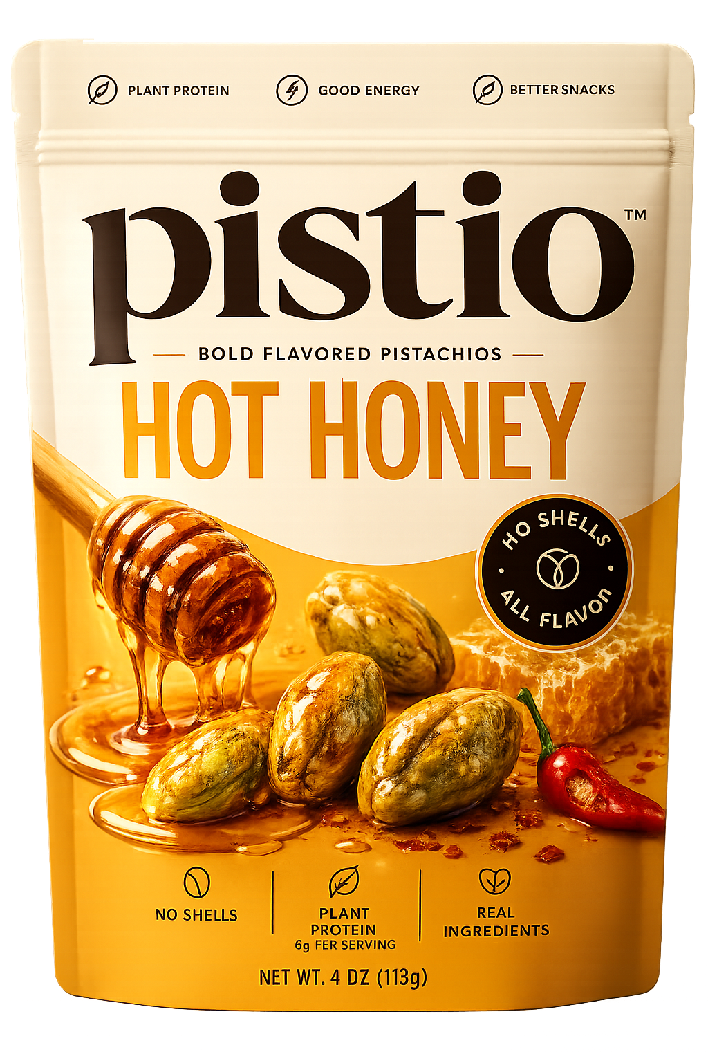 Pistio Hot Honey pistachios pouch